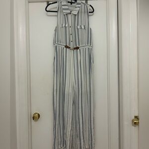 Striped Sleeveless Jumpsuit